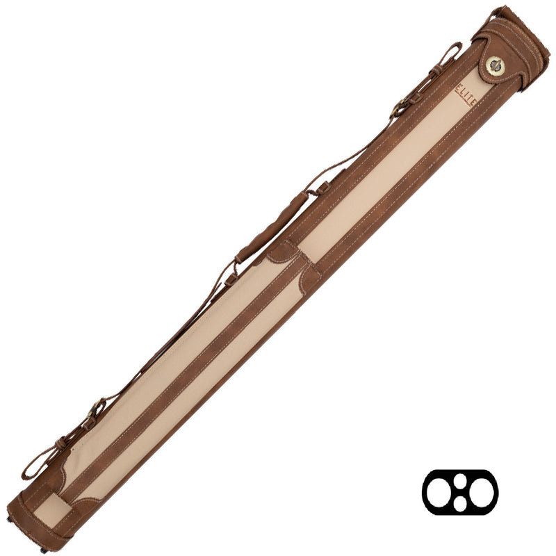 Elite Vintage Leather 2x2 Hard Cue Case - Chestnut