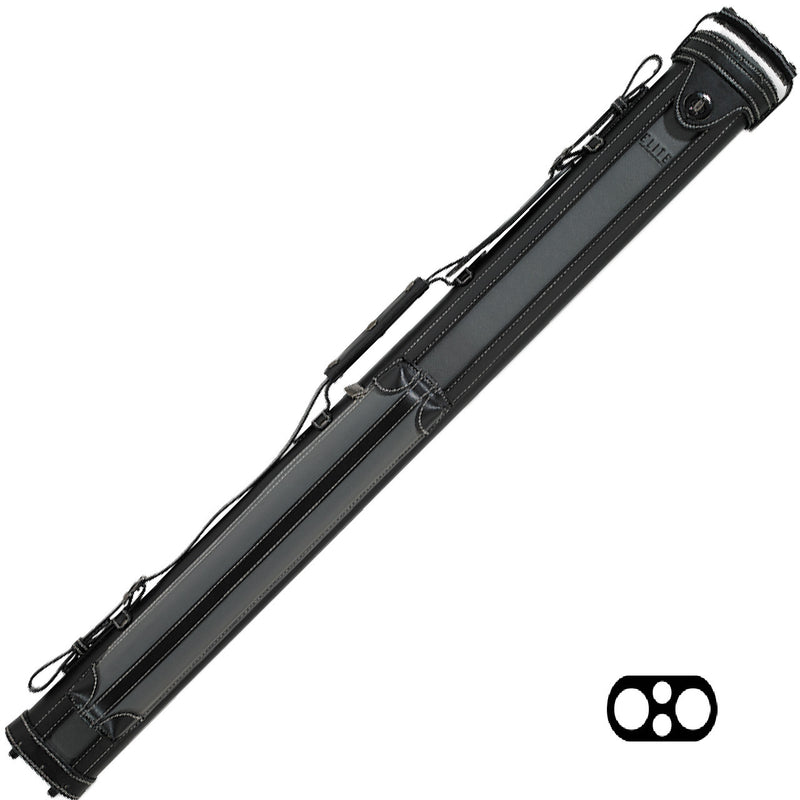Elite Vintage Leather 2x2 Hard Cue Case - Gray and Black
