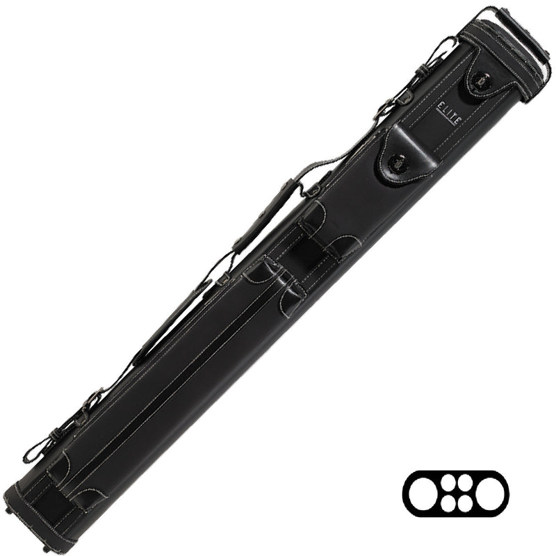 Elite Vintage Leather 2x4 Hard Cue Case - Black