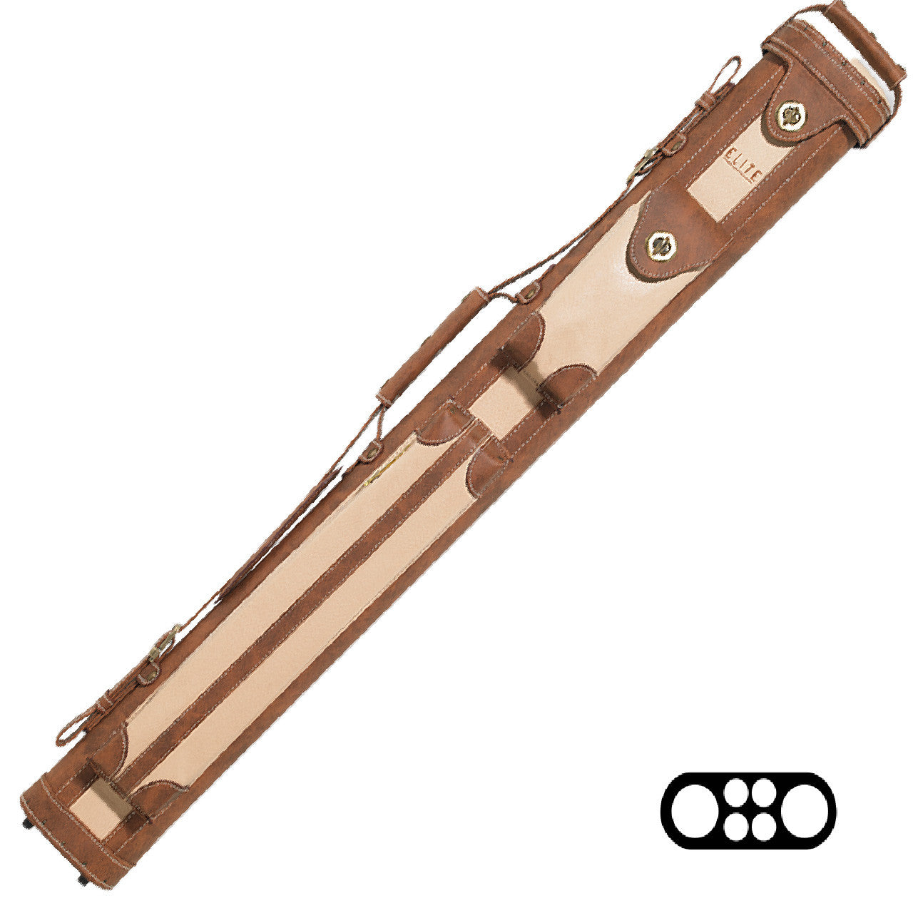 Elite Vintage Leather 2x4 Hard Cue Case - Chestnut