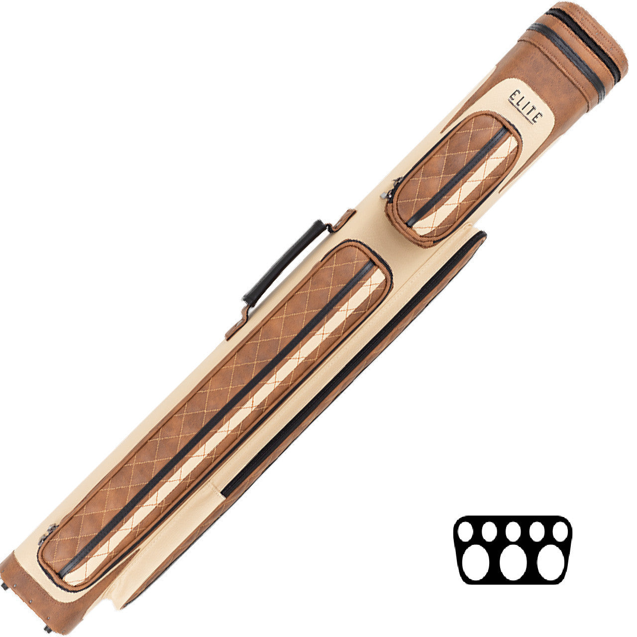 Elite Vintage Leather 3x5 Hard Cue Case - Chestnut