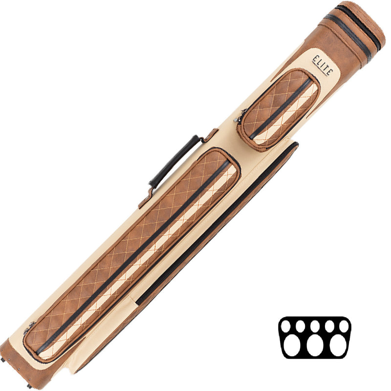 Elite Vintage Leather 3x5 Hard Cue Case - Chestnut