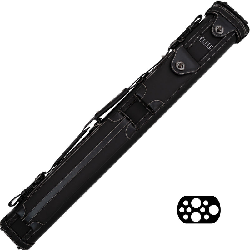 Elite Vintage Leather 3x7 Hard Cue Case - Black