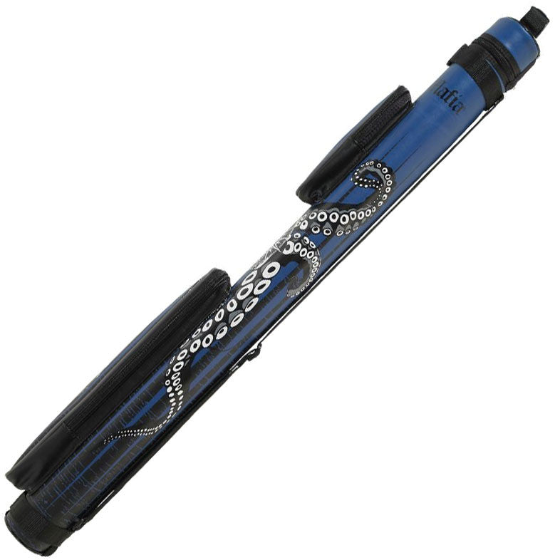 Eight Ball Mafia 2x2 Hard Cue Case - Blue with Skull Octopus