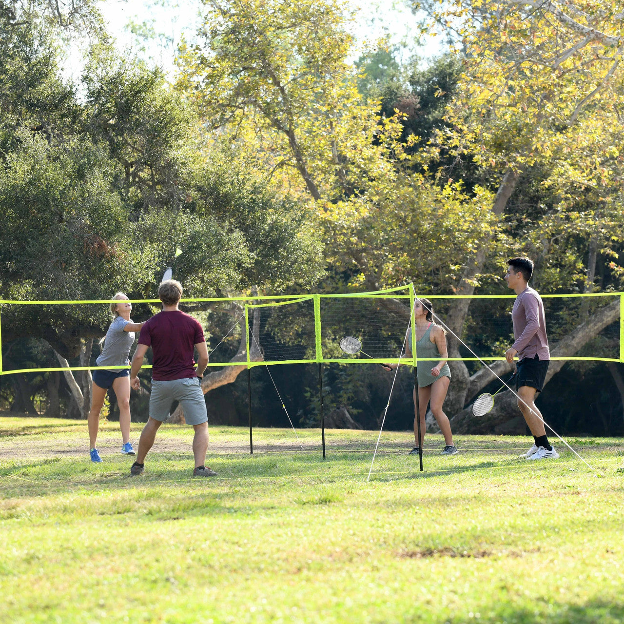 Triumph 4 Square Volleyball and Badminton Combo Set
