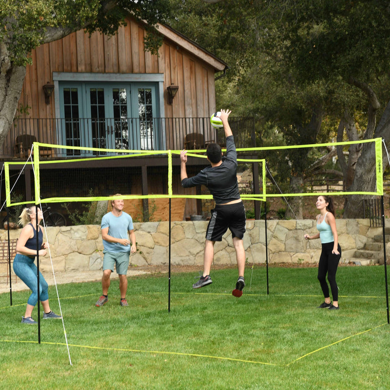 Triumph 4 Square Volleyball and Badminton Combo Set