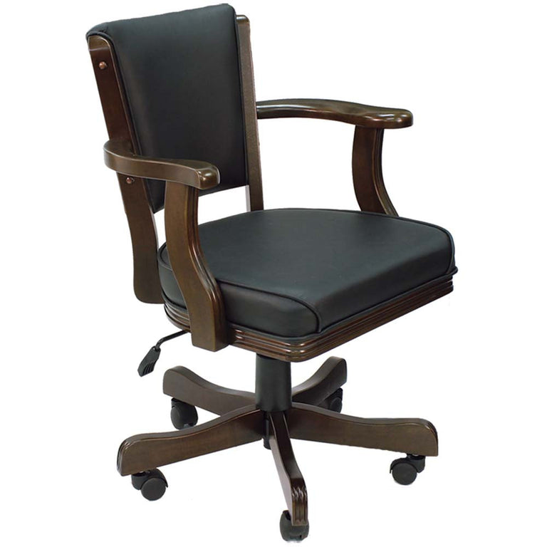 Ram Gameroom Swivel Poker Chair with Casters Cappuccino