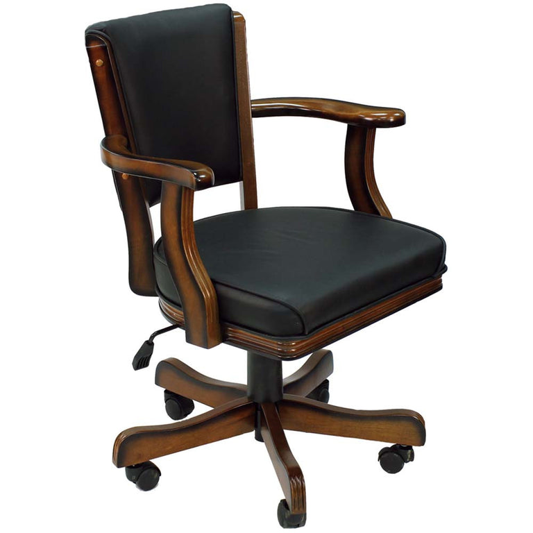 Ram Gameroom Swivel Poker Chair with Casters Chestnut