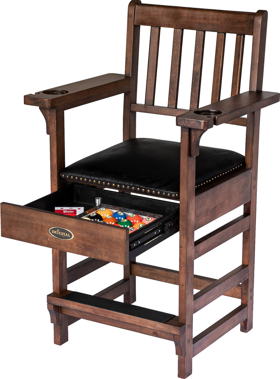 Imperial Premium Spectator Chair with Drawer - Whiskey Stain