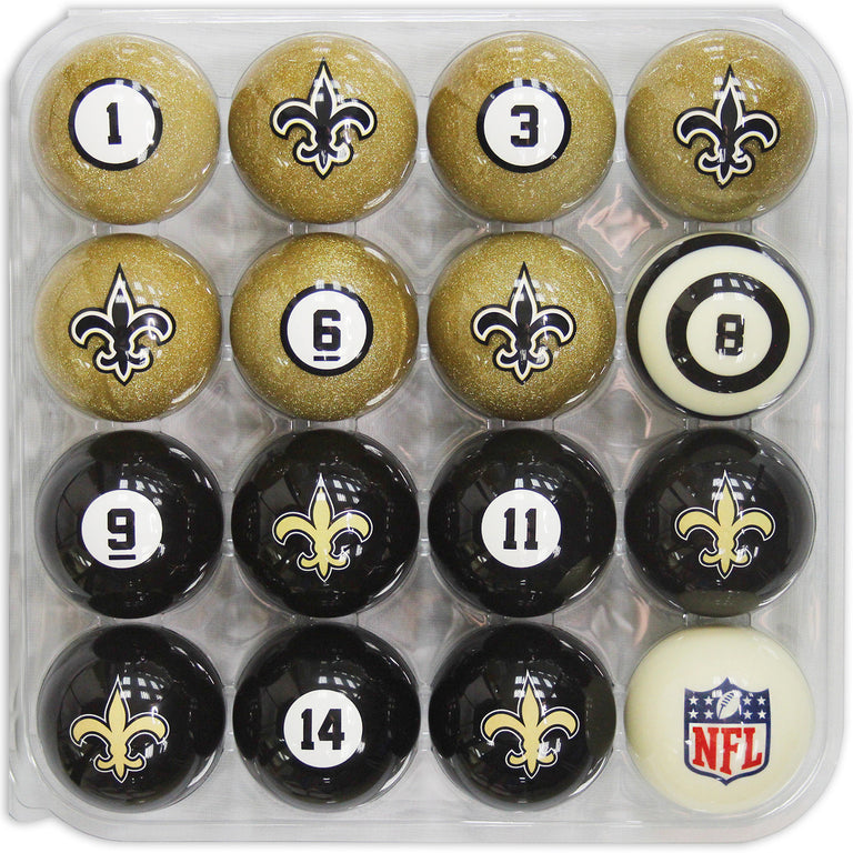 New Orleans Saints Pool Balls with Numbers