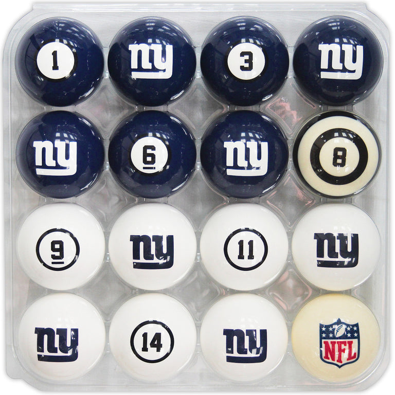 New York Giants Pool Balls with Numbers