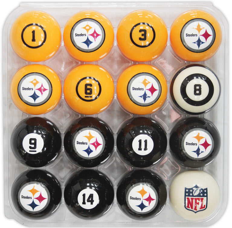 Pittsburgh Steelers Pool Balls with Numbers