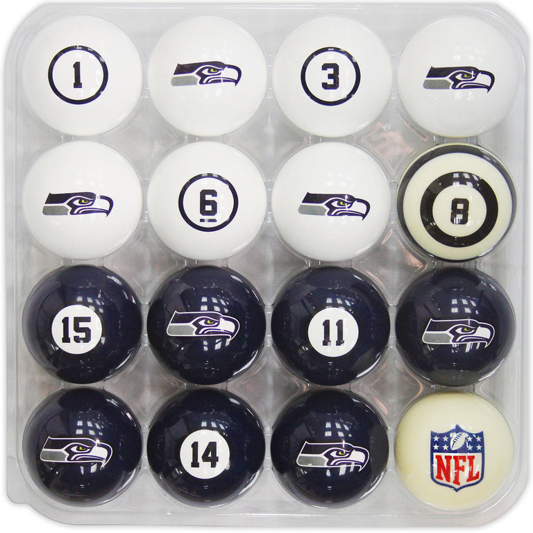 Seattle Seahawks Pool Balls with Numbers