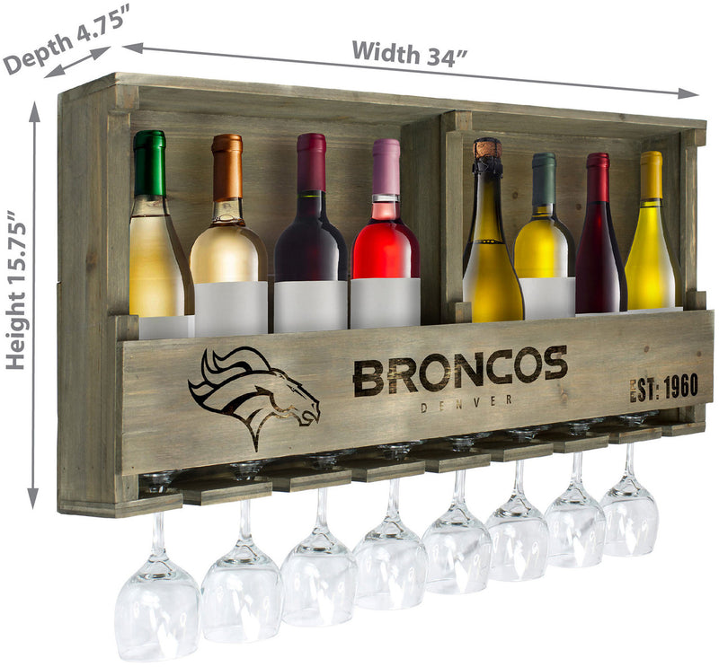 Denver Broncos Bar Shelf Reclaimed Wood