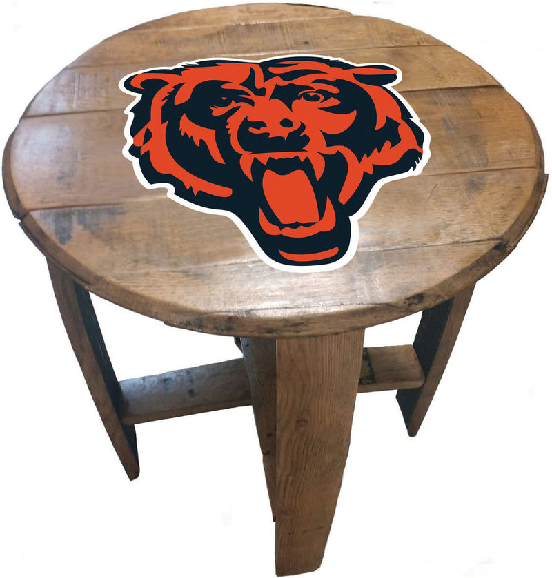 Chicago Bears Oak Barrel Table