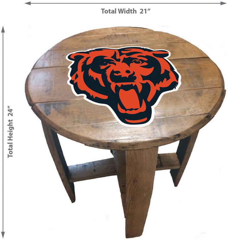Chicago Bears Oak Barrel Table