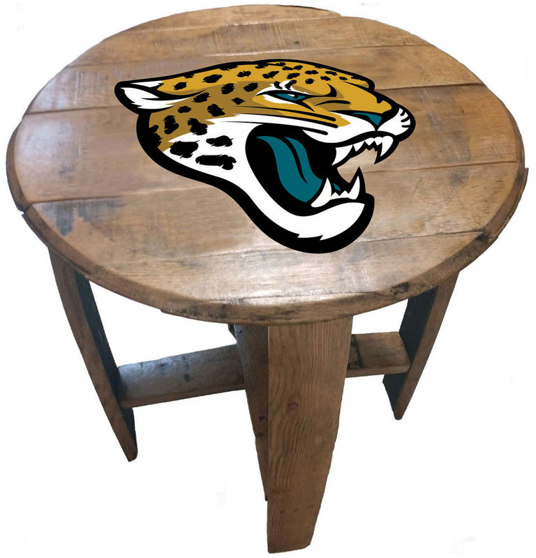 Jacksonville Jaguars Oak Barrel Table
