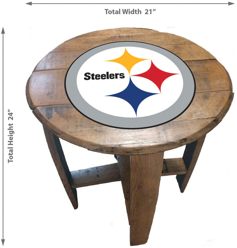 Pittsburgh Steelers Oak Barrel Table