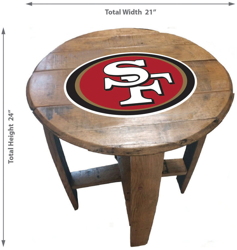 San Francisco 49ers Oak Barrel Table