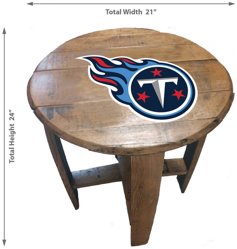 Tennessee Titans Oak Barrel Table
