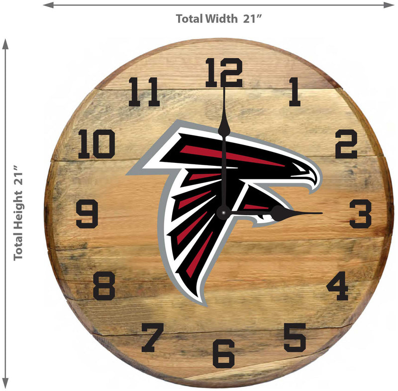 Atlanta Falcons Oak Barrel Clock