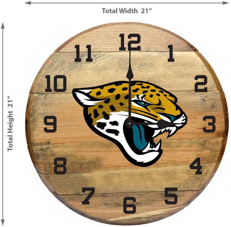 Jacksonville Jaguars Oak Barrel Clock