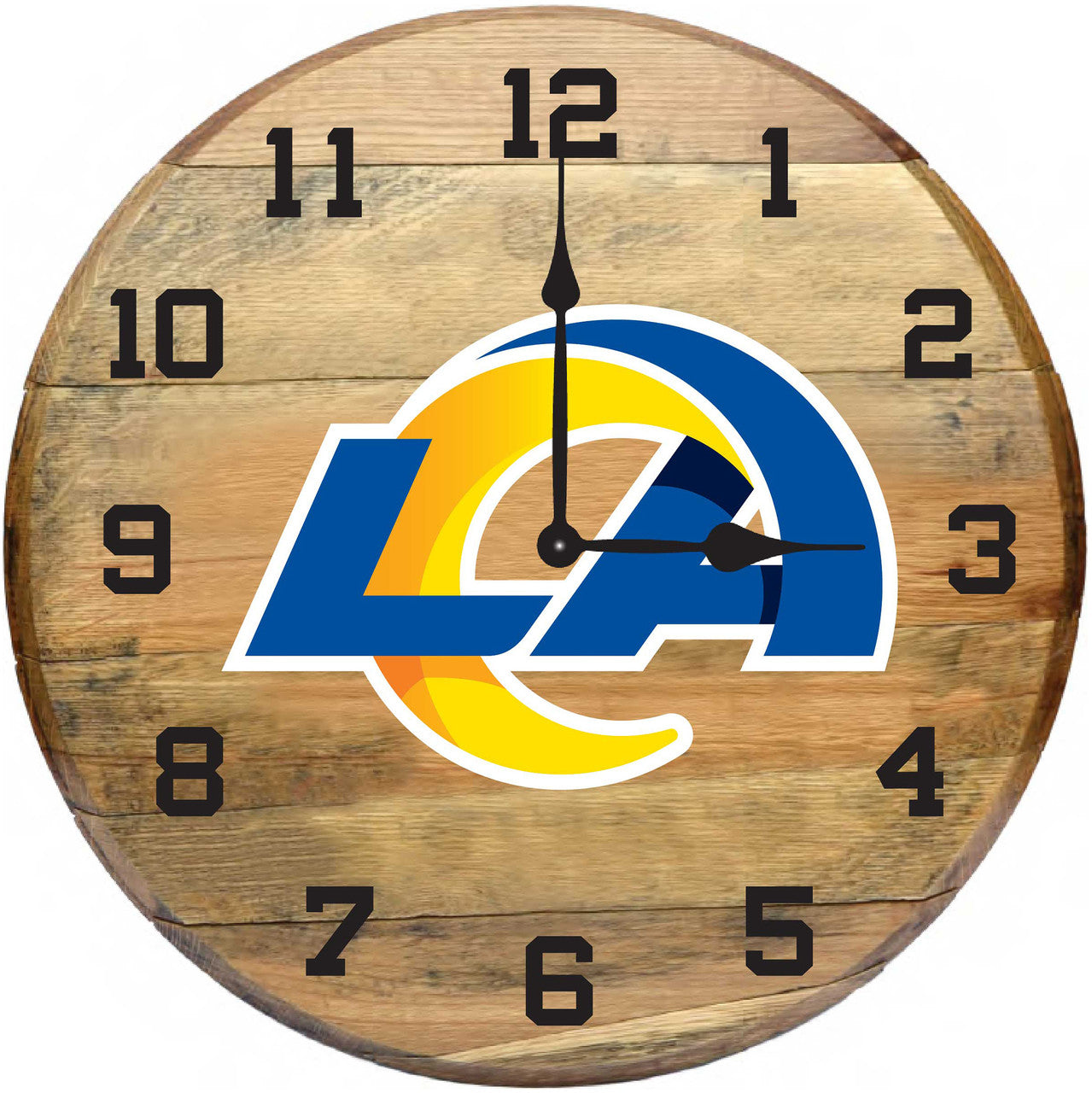 Los Angeles Rams Oak Barrel Clock