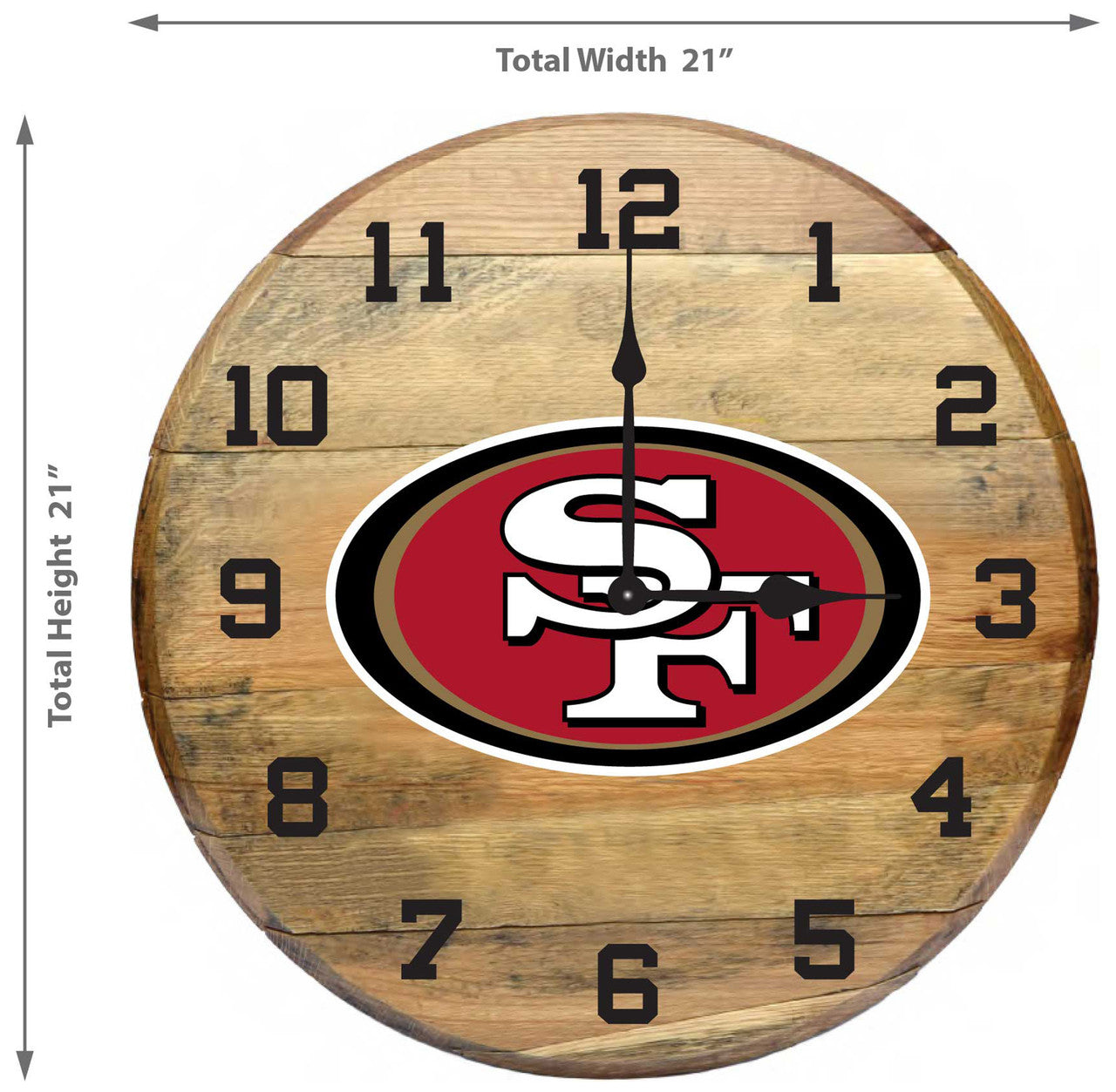 San Francisco 49ers Oak Barrel Clock