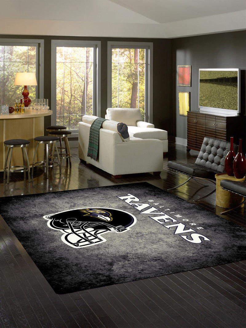 Baltimore Ravens Rug Distressed