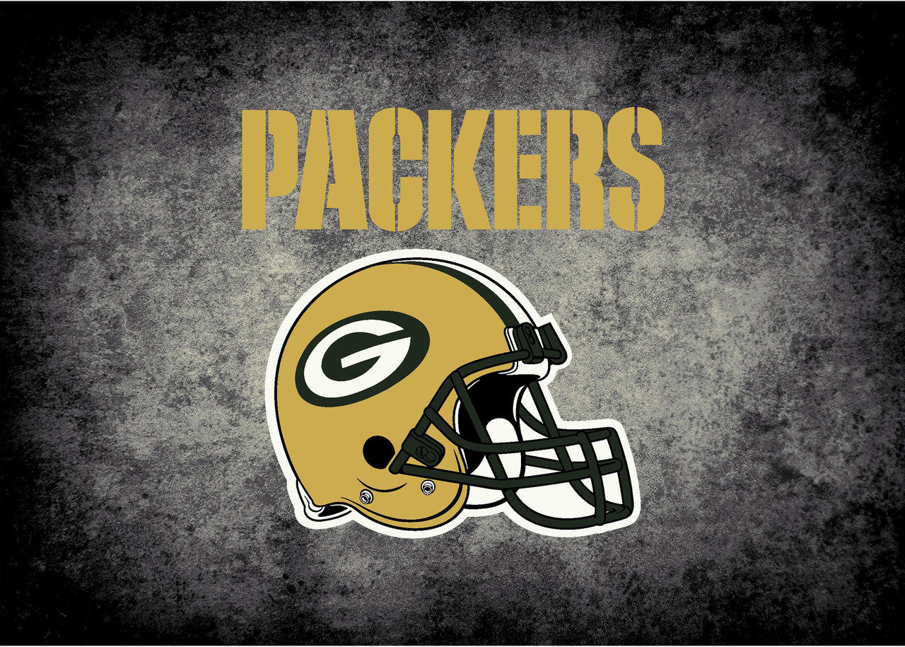 Green Bay Packers Rug Distressed