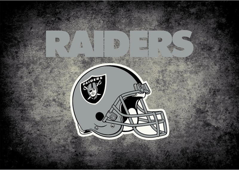 Las Vegas Raiders Rug Distressed