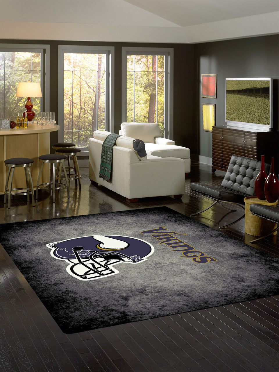 Minnesota Vikings Rug Distressed