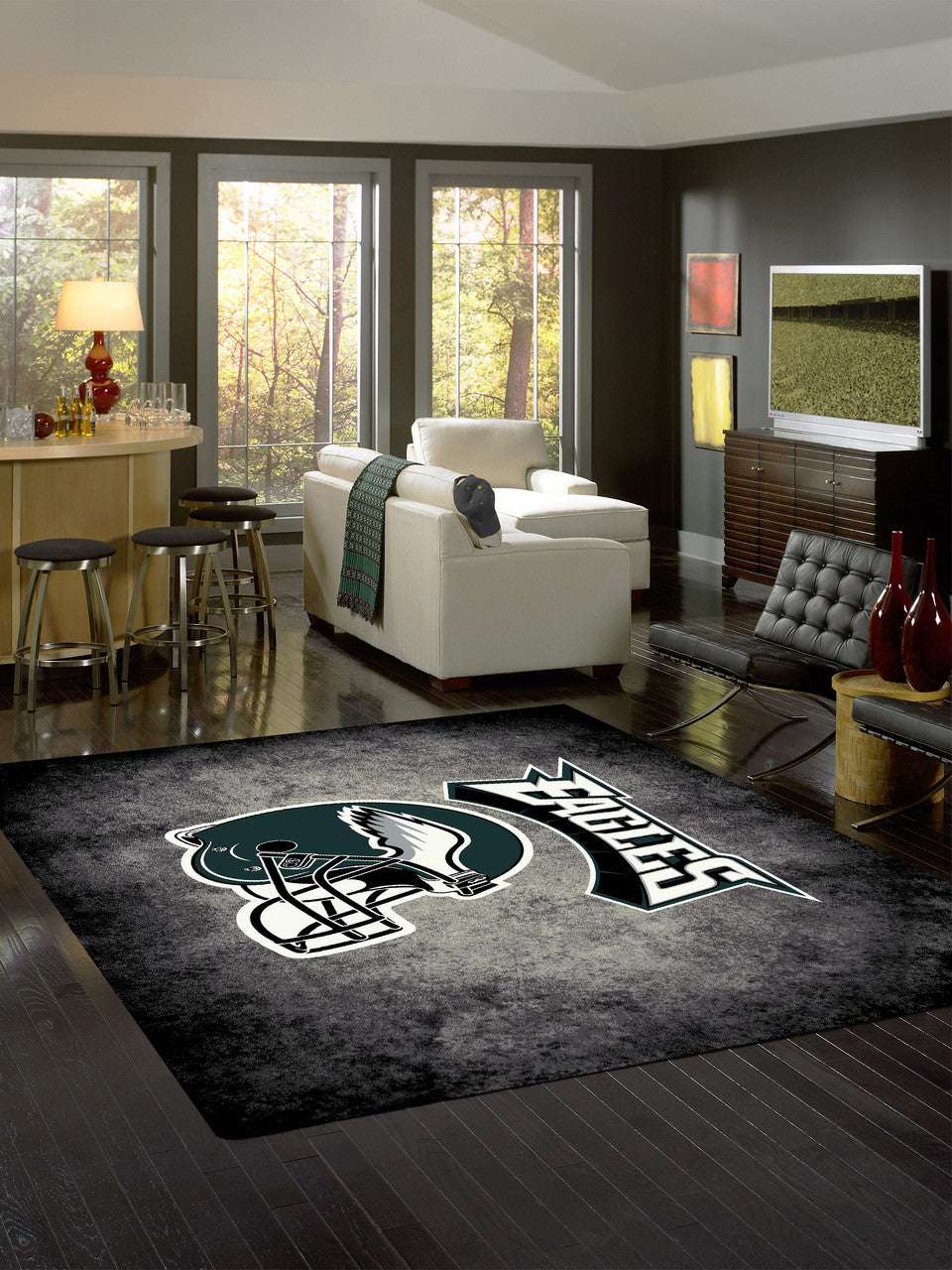 Philadelphia Eagles Rug Distressed