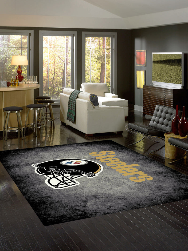 Pittsburgh Steelers Rug Distressed