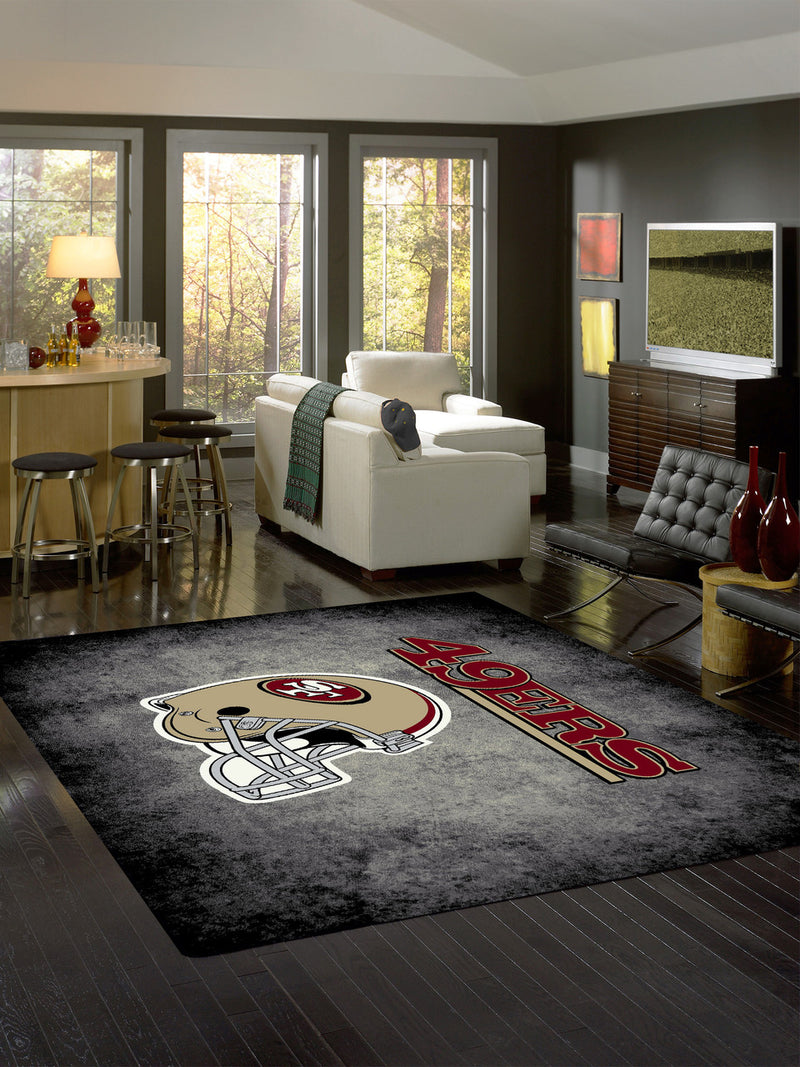 San Francisco 49ers Rug Distressed