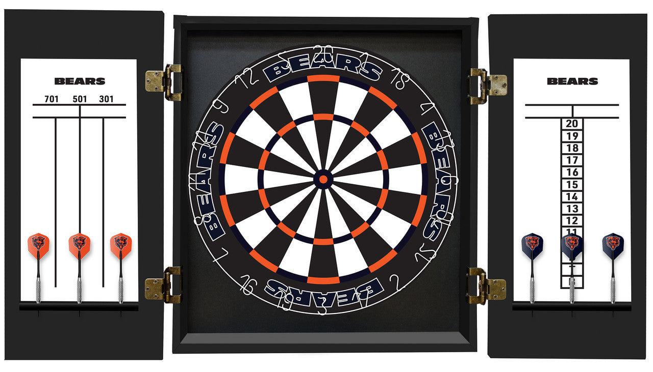 Chicago Bears Dartboard Cabinet Set Fan's Choice