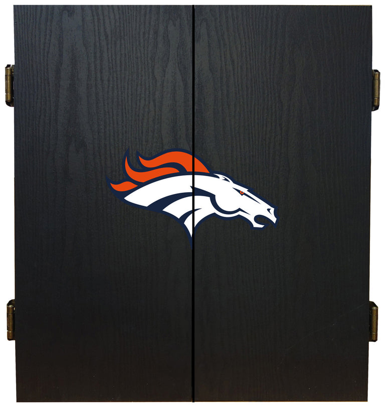 Denver Broncos Dartboard Cabinet Set Fan's Choice