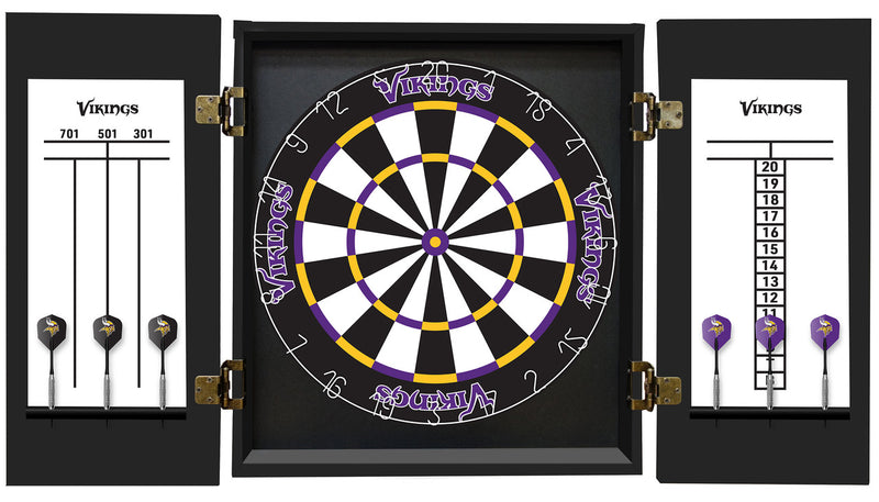 Minnesota Vikings Dartboard Cabinet Set Fan's Choice