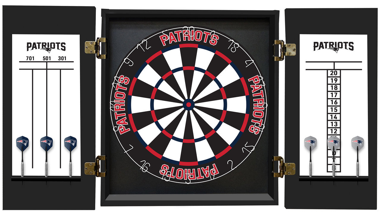 New England Patriots Dartboard Cabinet Set Fan's Choice