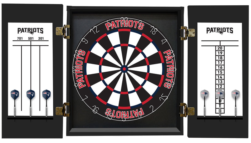 New England Patriots Dartboard Cabinet Set Fan's Choice