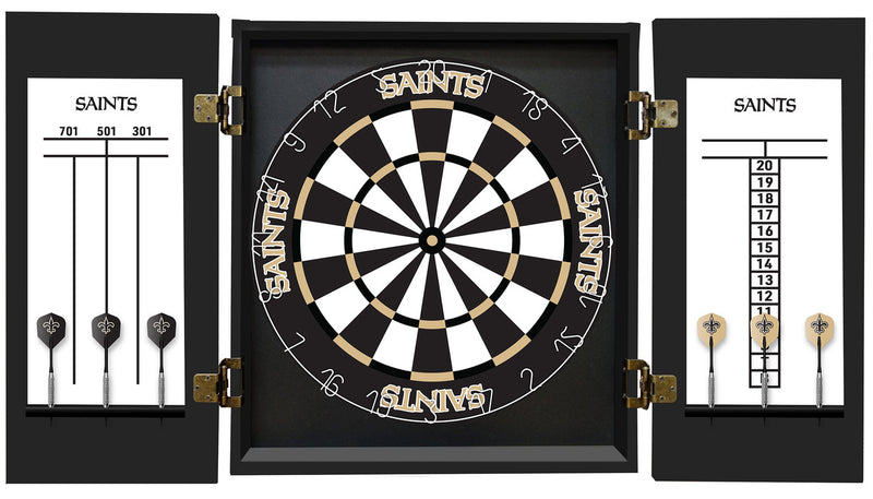 New Orleans Saints Dartboard Cabinet Set Fan's Choice
