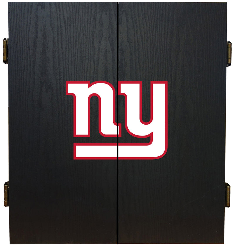 New York Giants Dartboard Cabinet Set Fan's Choice