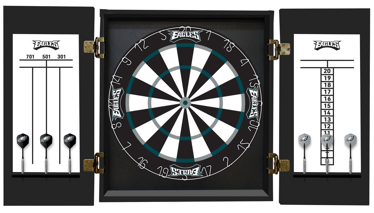 Philadelphia Eagles Dartboard Cabinet Set Fan's Choice