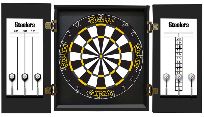 Pittsburgh Steelers Dartboard Cabinet Set Fan's Choice