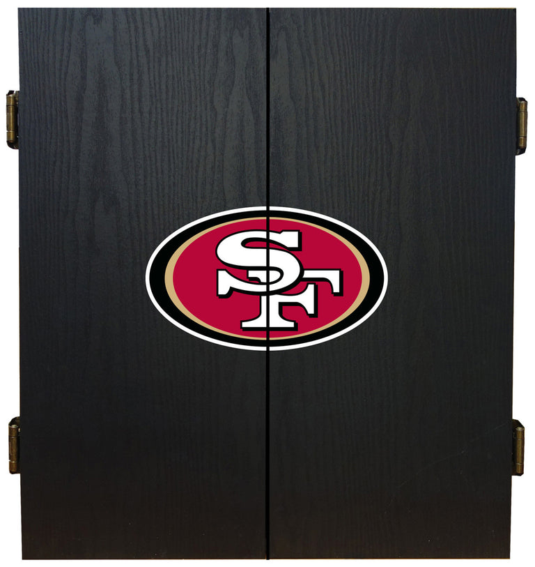 San Francisco 49ers Dartboard Cabinet Set Fan's Choice