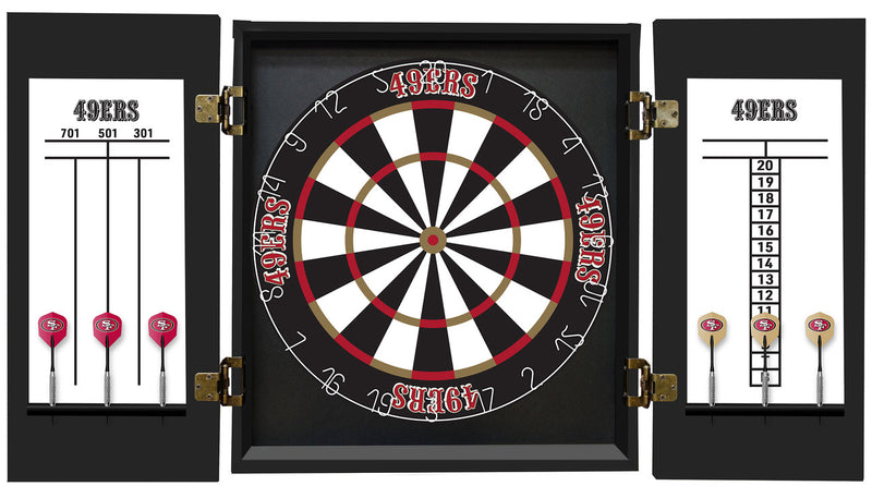 San Francisco 49ers Dartboard Cabinet Set Fan's Choice