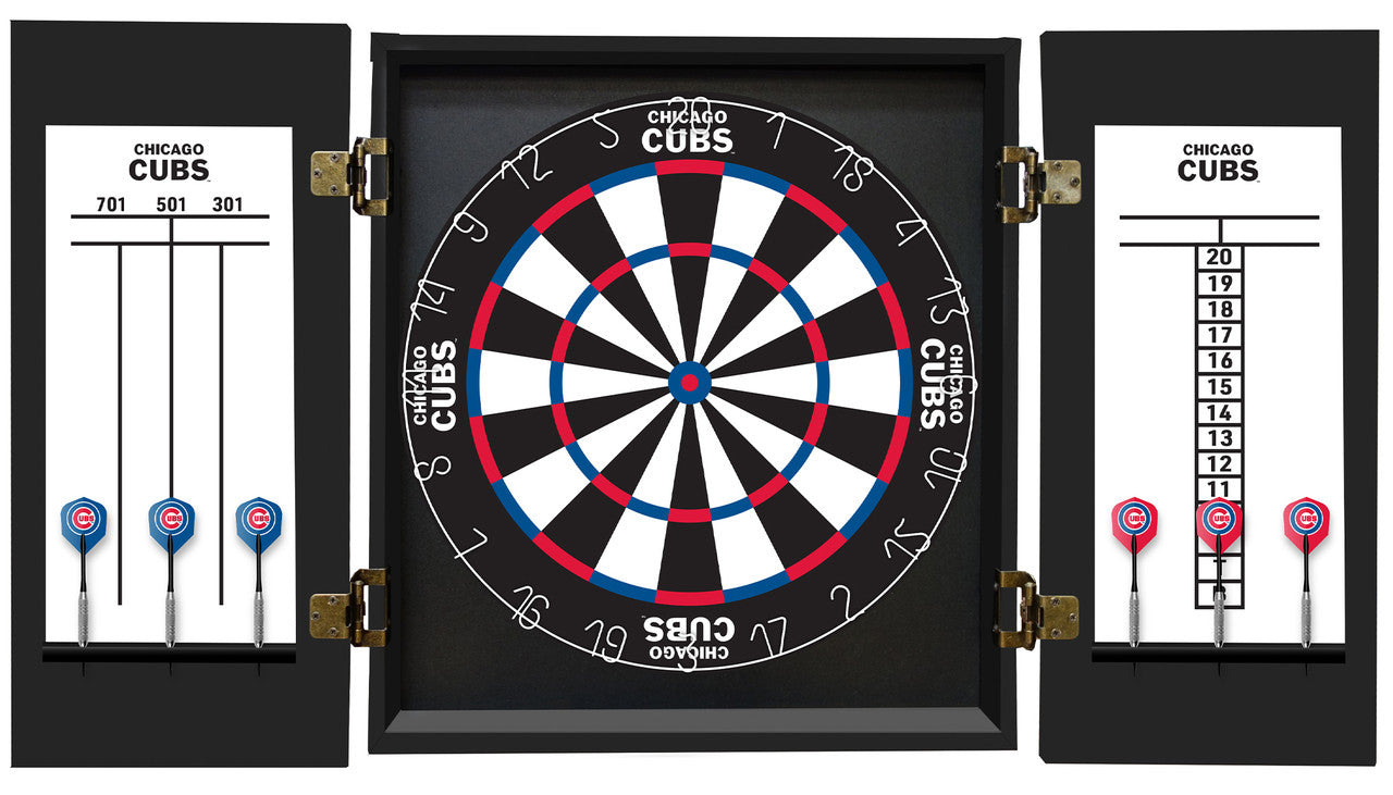 Chicago Cubs Dartboard Cabinet Set Fan's Choice