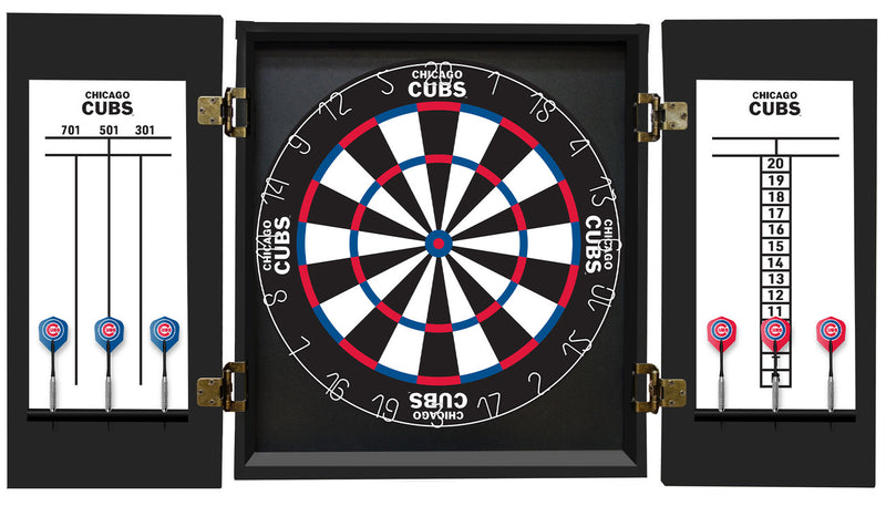 Chicago Cubs Dartboard Cabinet Set Fan's Choice