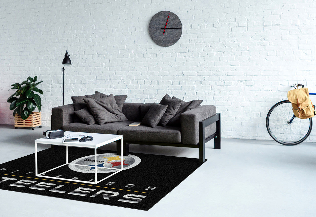 Pittsburgh Steelers Rug Chrome