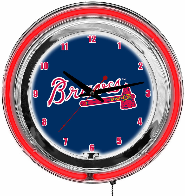 Atlanta Braves Clock Neon 14"